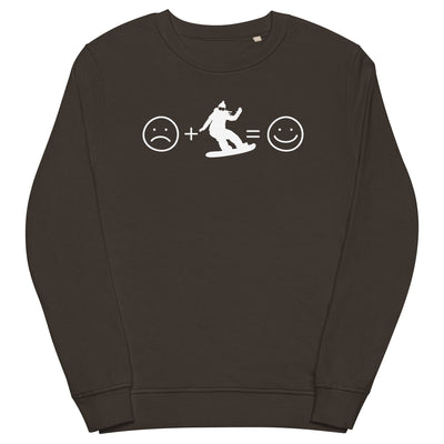 Lächelndes Gesicht und Snowboarding - - Unisex Premium Organic Sweatshirt snowboarden xxx yyy zzz Deep Charcoal Grey