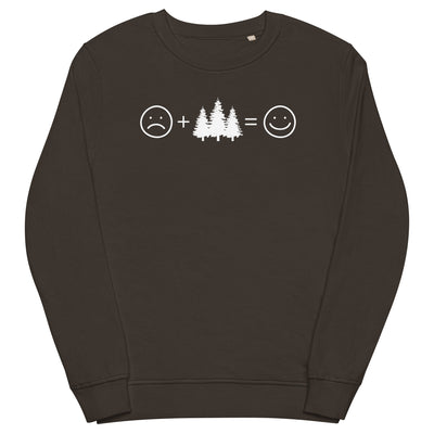 Lächelndes Gesicht und Bäume - - Unisex Premium Organic Sweatshirt camping xxx yyy zzz Deep Charcoal Grey