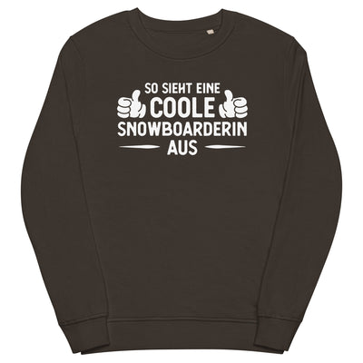 So Sieht Eine Coole Snowboarderin Aus - Unisex Premium Organic Sweatshirt snowboarden xxx yyy zzz Deep Charcoal Grey