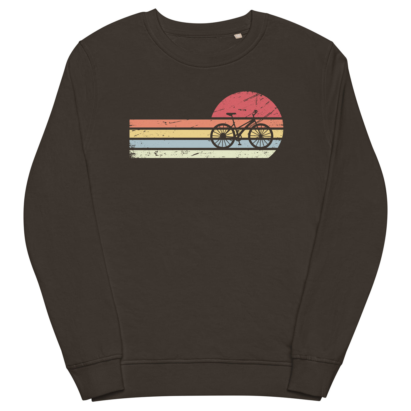 Sonne und Retro Linies - Radfahren - (F) - Unisex Organic Sweatshirt | SOL'S 03574 xxx yyy zzz Deep Charcoal Grey