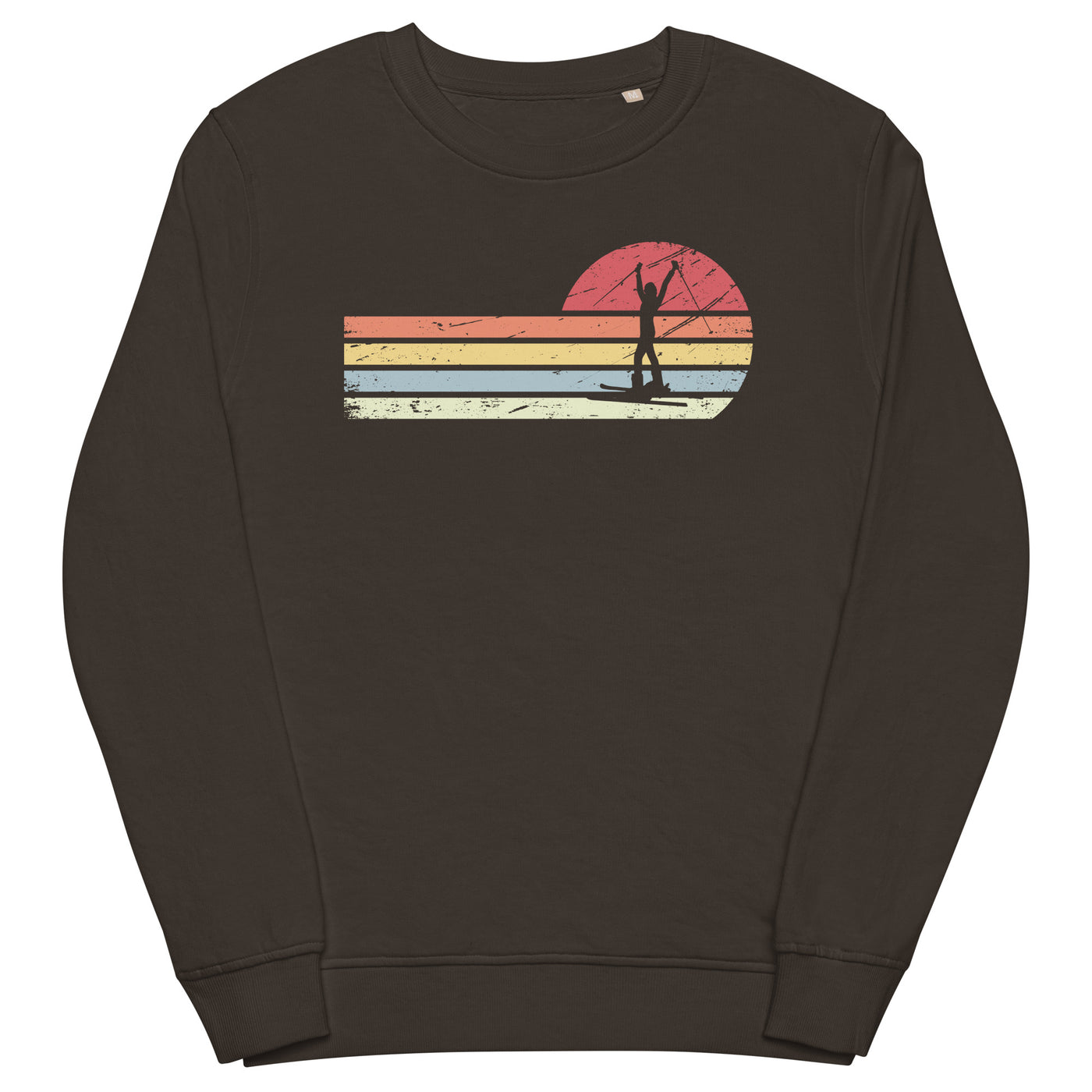 Sonne und Retro Linies - Frau Skifahren - - Unisex Organic Sweatshirt | SOL'S 03574 klettern ski xxx yyy zzz Deep Charcoal Grey