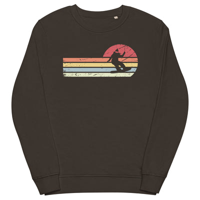 Sonne und Retro Linies - Frau Snowboarding - Unisex Premium Organic Sweatshirt snowboarden xxx yyy zzz Deep Charcoal Grey