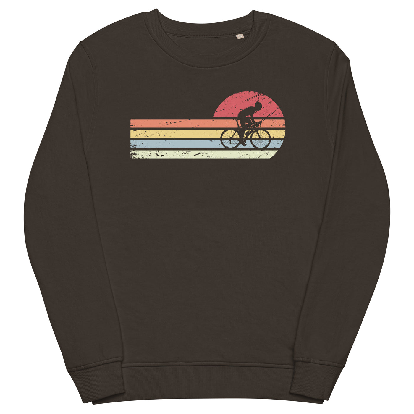 Sonne und Retro Linies - Man Radfahren - Unisex Premium Organic Sweatshirt fahrrad xxx yyy zzz Deep Charcoal Grey