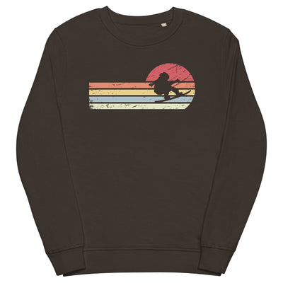 Sonne und Retro Linies - Snowboarding - Unisex Premium Organic Sweatshirt snowboarden xxx yyy zzz Deep Charcoal Grey