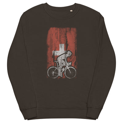 Schweizer Flagge 1 und Radfahren - Unisex Premium Organic Sweatshirt fahrrad xxx yyy zzz Deep Charcoal Grey