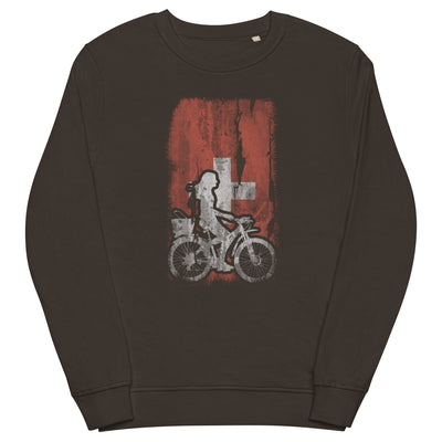 Schweizer Flagge 2 und Radfahren - Unisex Premium Organic Sweatshirt fahrrad xxx yyy zzz Deep Charcoal Grey