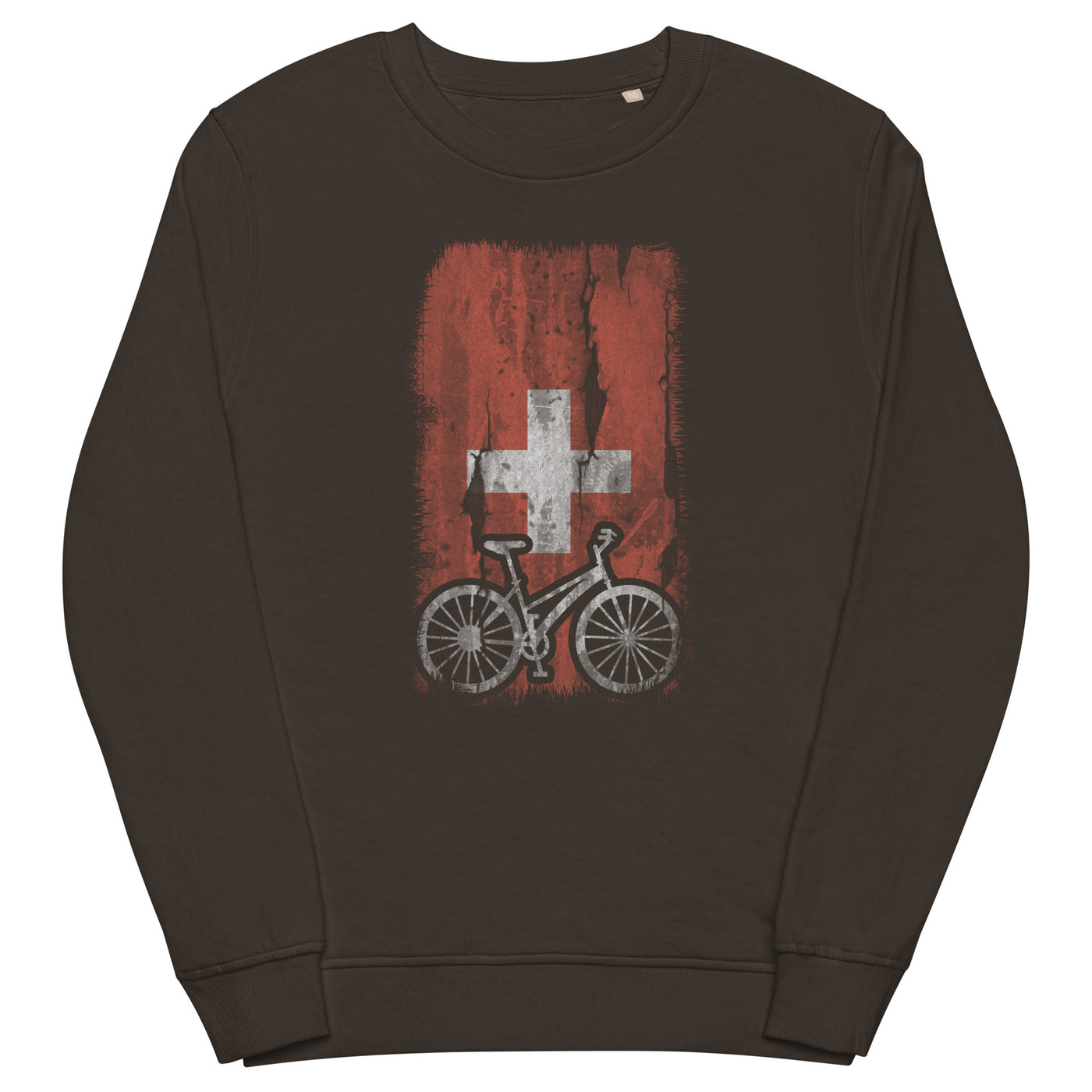 Schweizer Flagge und Radfahren - Unisex Premium Organic Sweatshirt fahrrad xxx yyy zzz Deep Charcoal Grey