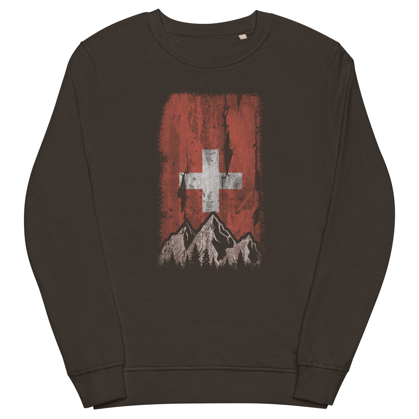 Schweizer Flagge und Berge - Unisex Premium Organic Sweatshirt berge xxx yyy zzz Deep Charcoal Grey