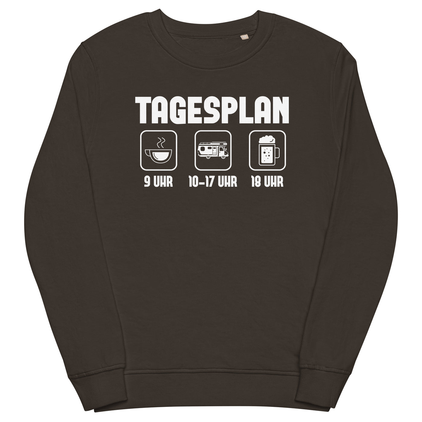 Tagesplan - Unisex Premium Organic Sweatshirt camping xxx yyy zzz Deep Charcoal Grey