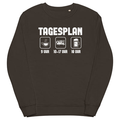 Tagesplan - Unisex Premium Organic Sweatshirt camping xxx yyy zzz Deep Charcoal Grey