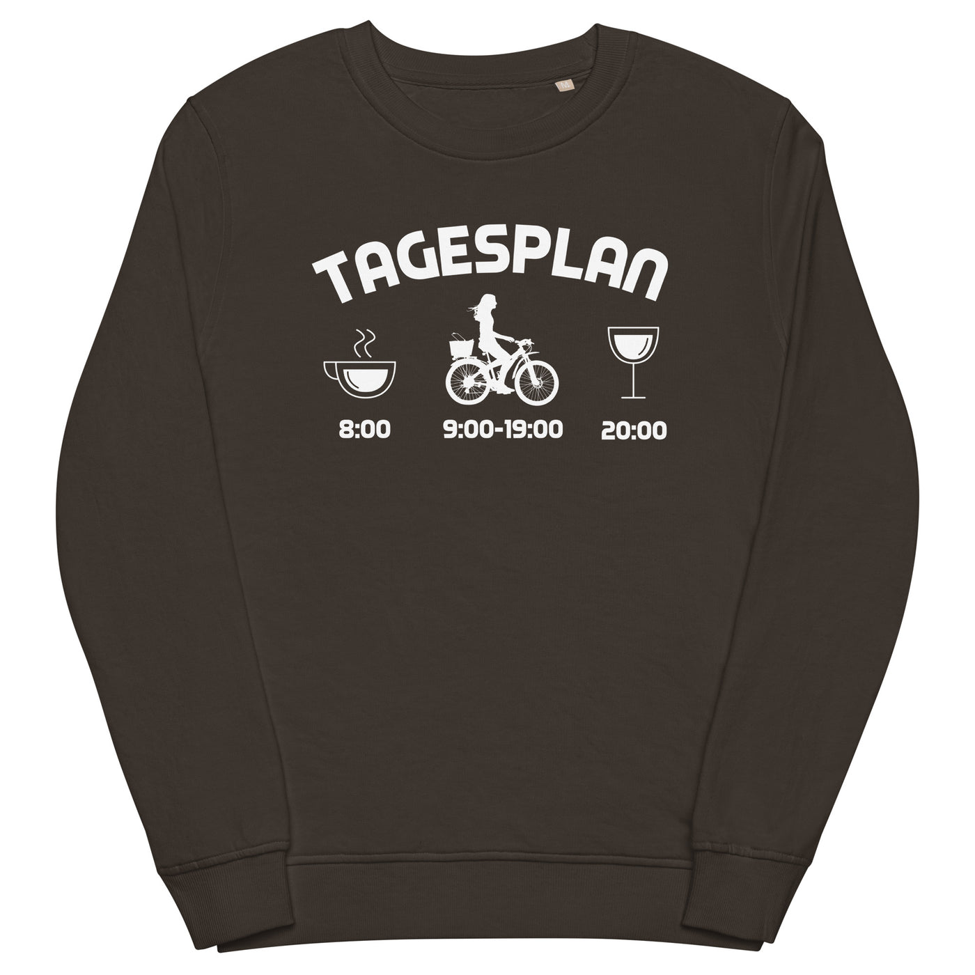 Tagesplan - Unisex Premium Organic Sweatshirt fahrrad xxx yyy zzz Deep Charcoal Grey