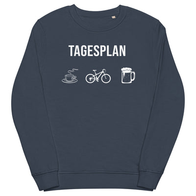 Tagesplan Kaffee, Fahrrad und Bier - Unisex Premium Organic Sweatshirt fahrrad mountainbike Navyblau