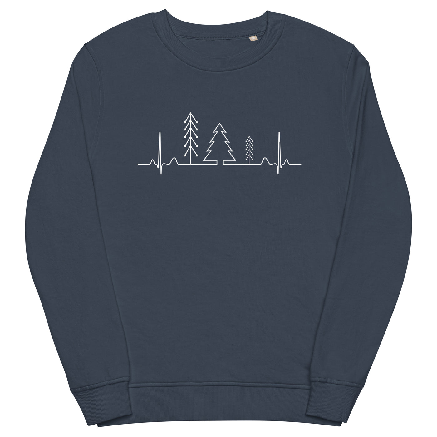 Herzschlag Wald - Unisex Premium Organic Sweatshirt camping wandern Navyblau