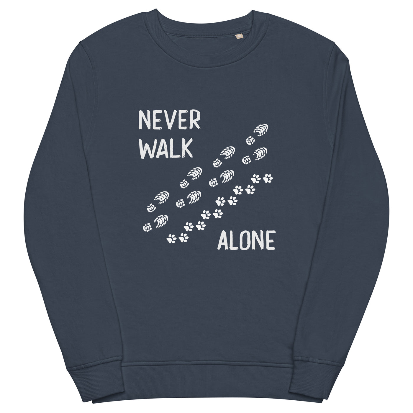 Never walk alone - Unisex Premium Organic Sweatshirt wandern Navyblau