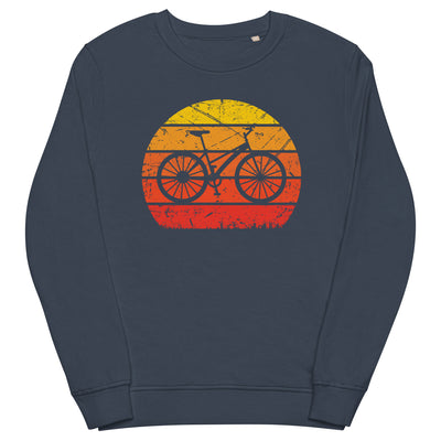 Vintage Sun and Cycling - Unisex Premium Organic Sweatshirt fahrrad Navyblau