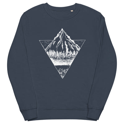Berg - Geometrisch - Unisex Premium Organic Sweatshirt berge wandern Navyblau
