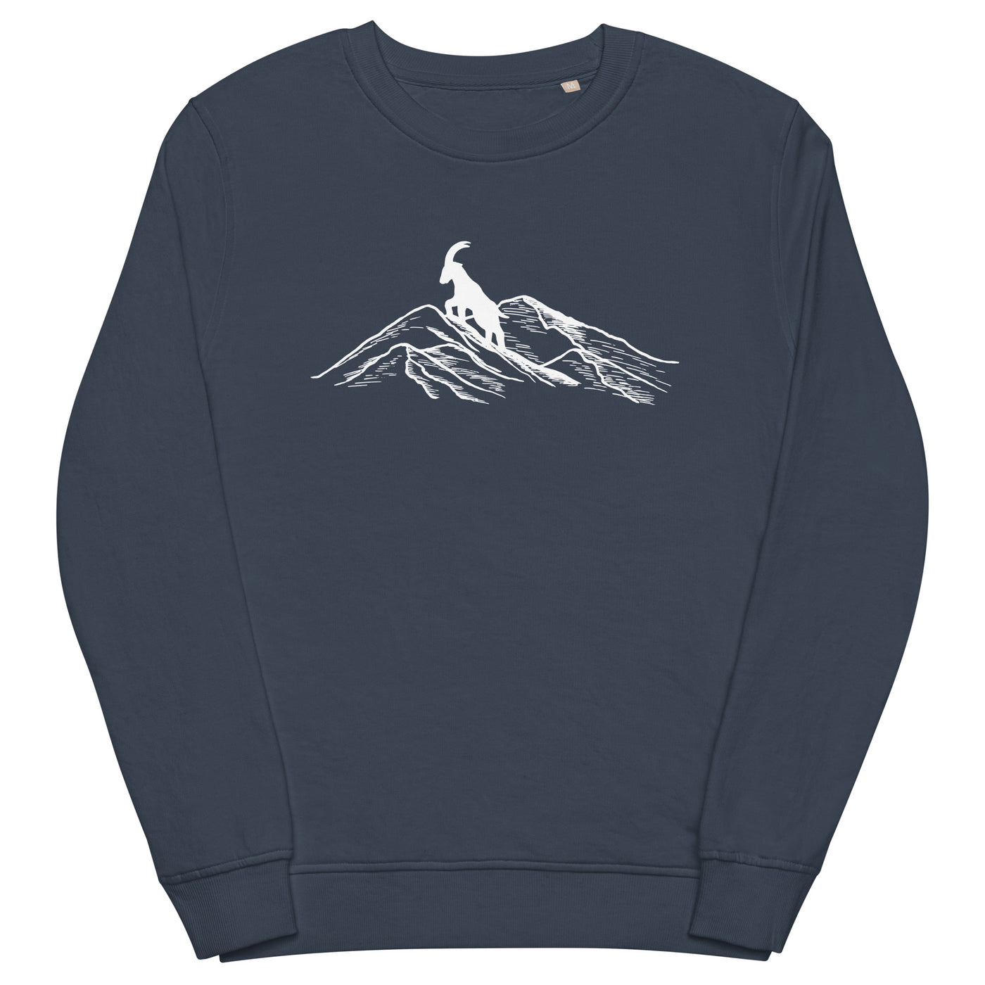 Alpensteinbock auf Berg - Unisex Premium Organic Sweatshirt berge klettern wandern Navyblau
