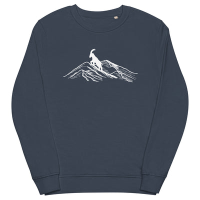 Alpensteinbock auf Berg - Unisex Premium Organic Sweatshirt berge klettern wandern Navyblau
