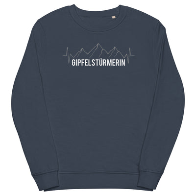 Gipfelstürmerin - Unisex Premium Organic Sweatshirt berge klettern wandern Navyblau
