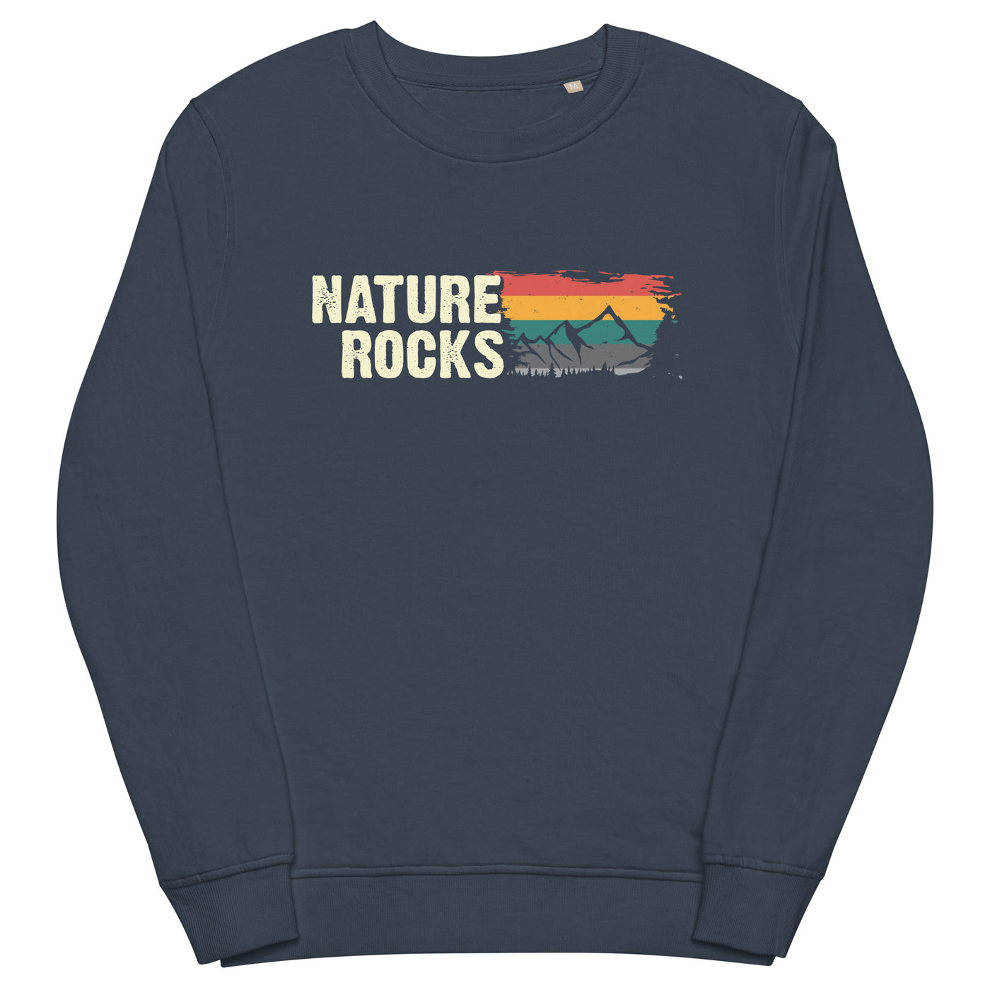 Nature Rocks - Unisex Premium Organic Sweatshirt berge camping wandern Navyblau