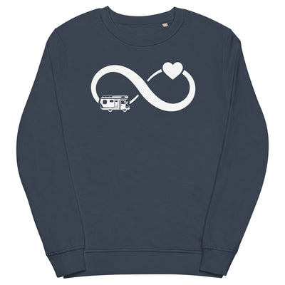 Infinity Heart and Camping - Unisex Premium Organic Sweatshirt camping xxx yyy zzz French Navy