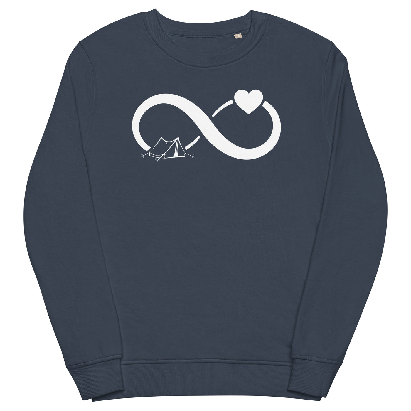 Infinity Heart and Camping 1 - Unisex Premium Organic Sweatshirt camping xxx yyy zzz French Navy
