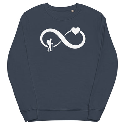 Infinity Heart and Hiking - Unisex Premium Organic Sweatshirt wandern xxx yyy zzz French Navy