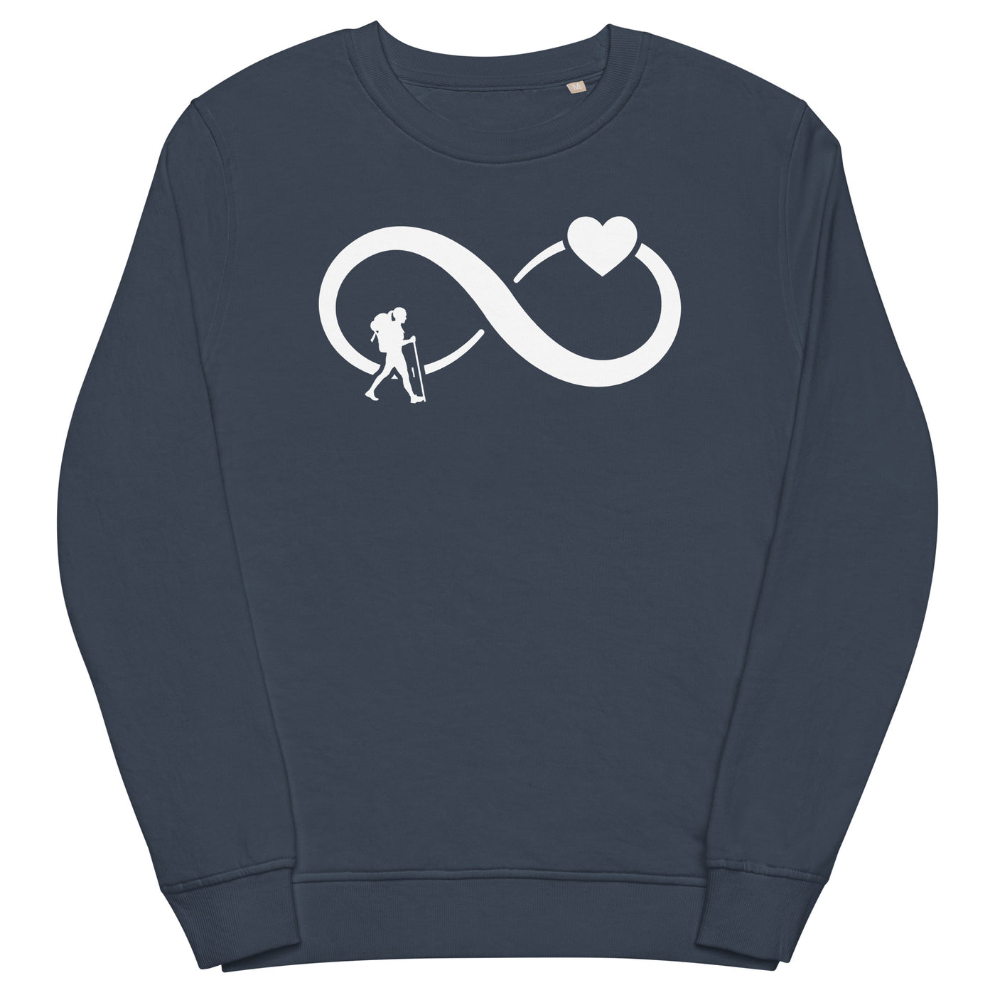 Infinity Heart and Hiking 1 - Unisex Premium Organic Sweatshirt wandern xxx yyy zzz French Navy