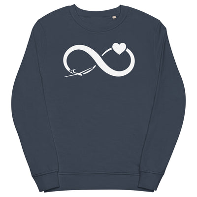 Infinity Heart and Sailplane - Unisex Premium Organic Sweatshirt berge xxx yyy zzz French Navy