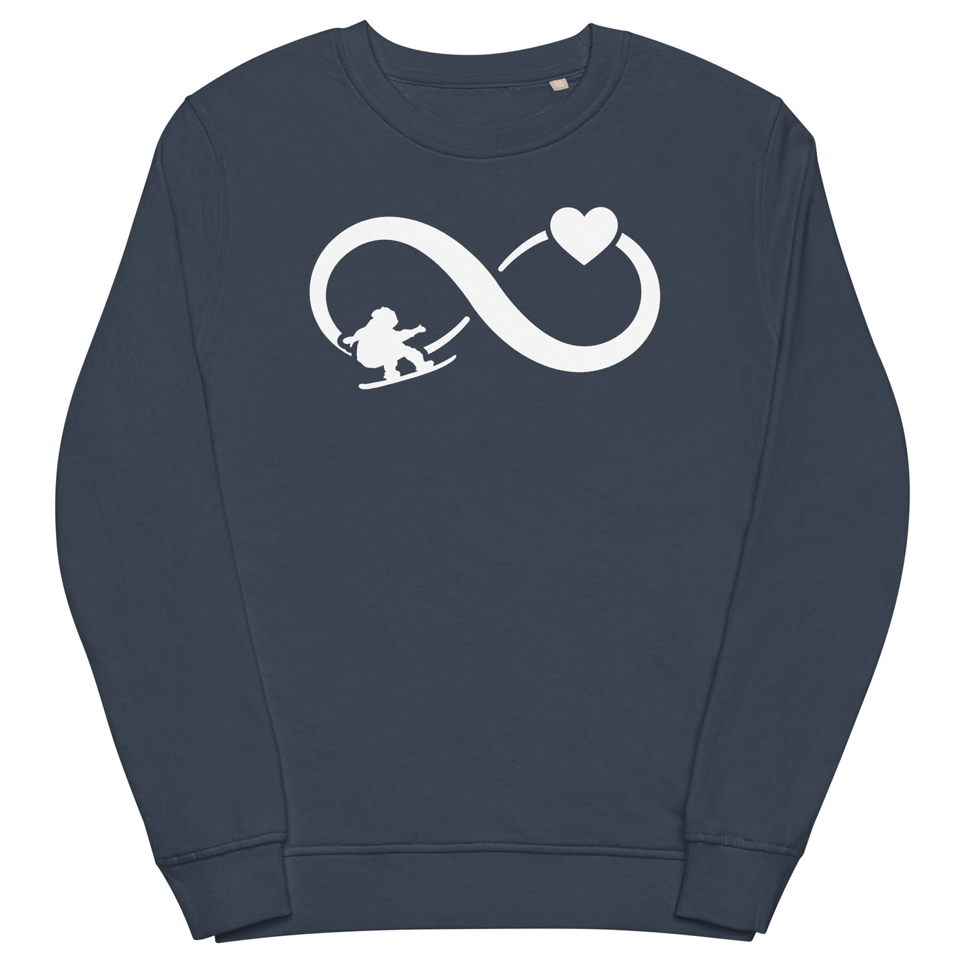 Infinity Heart and Snowboarding - Unisex Premium Organic Sweatshirt snowboarden xxx yyy zzz French Navy