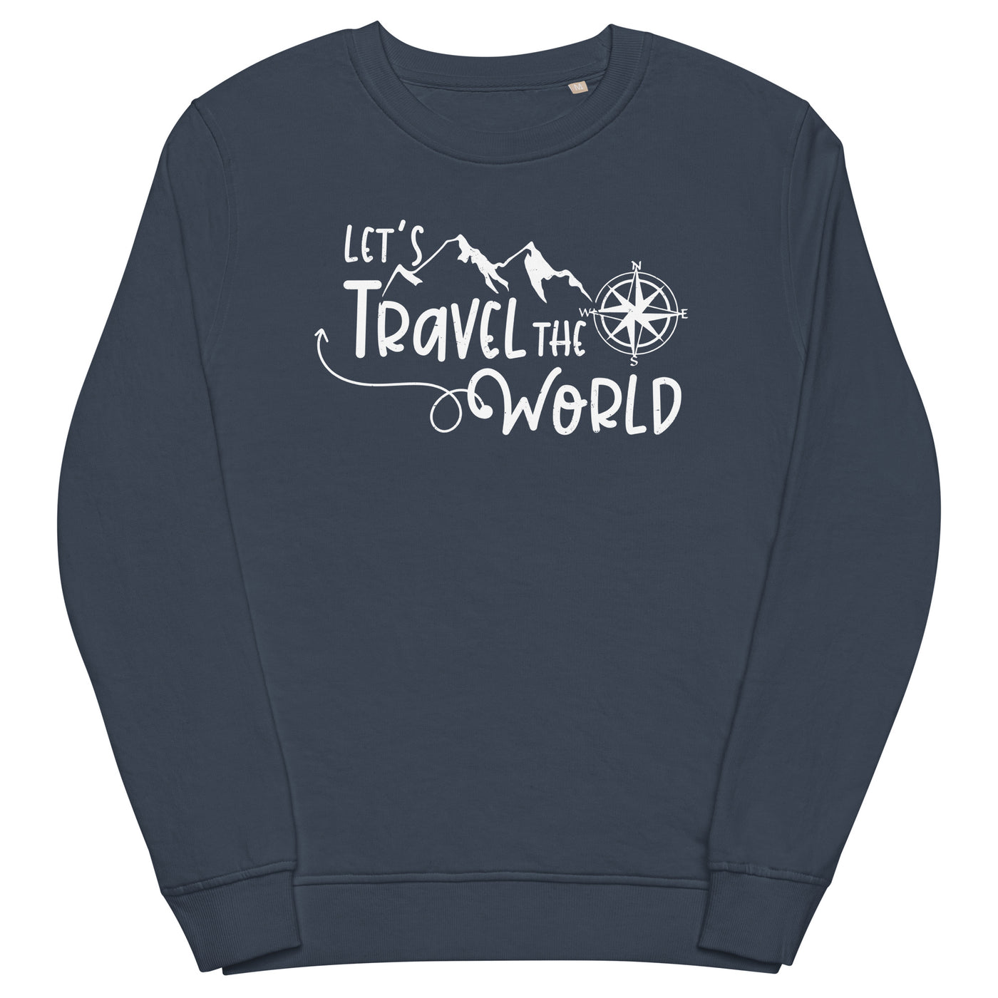 Lets travel the world - Unisex Premium Organic Sweatshirt camping wandern xxx yyy zzz French Navy