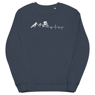 Berge - Herzschlag - Mountainbiking - (M) - Unisex Premium Organic Sweatshirt xxx yyy zzz French Navy