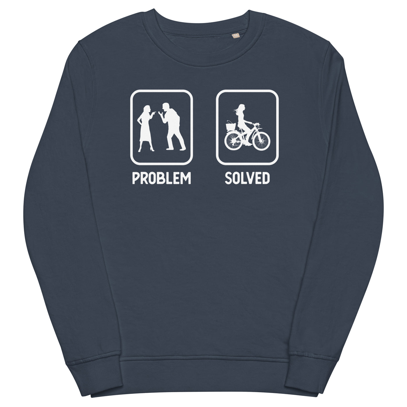 Problem Solved - Frau Radfahren - Unisex Premium Organic Sweatshirt fahrrad xxx yyy zzz French Navy