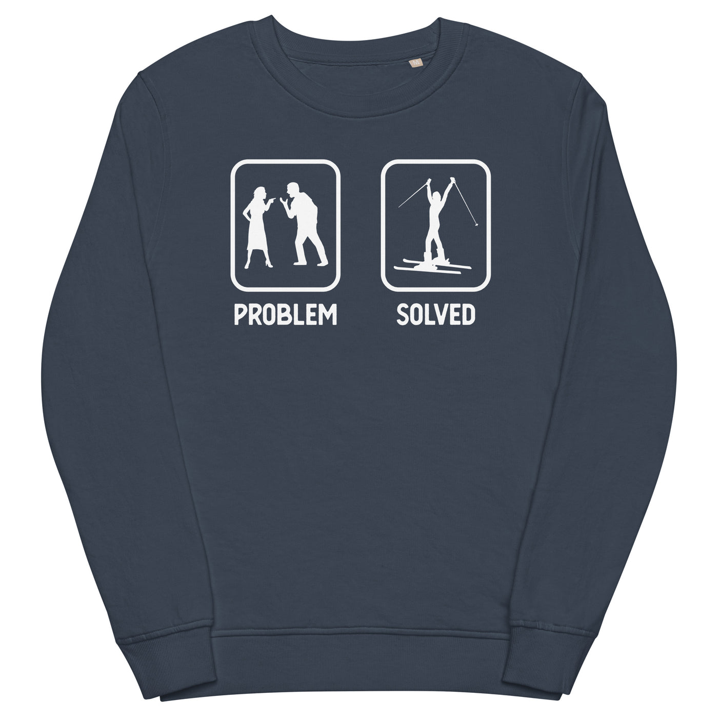 Problem Solved - Frau Skifahren - Unisex Premium Organic Sweatshirt klettern ski xxx yyy zzz French Navy