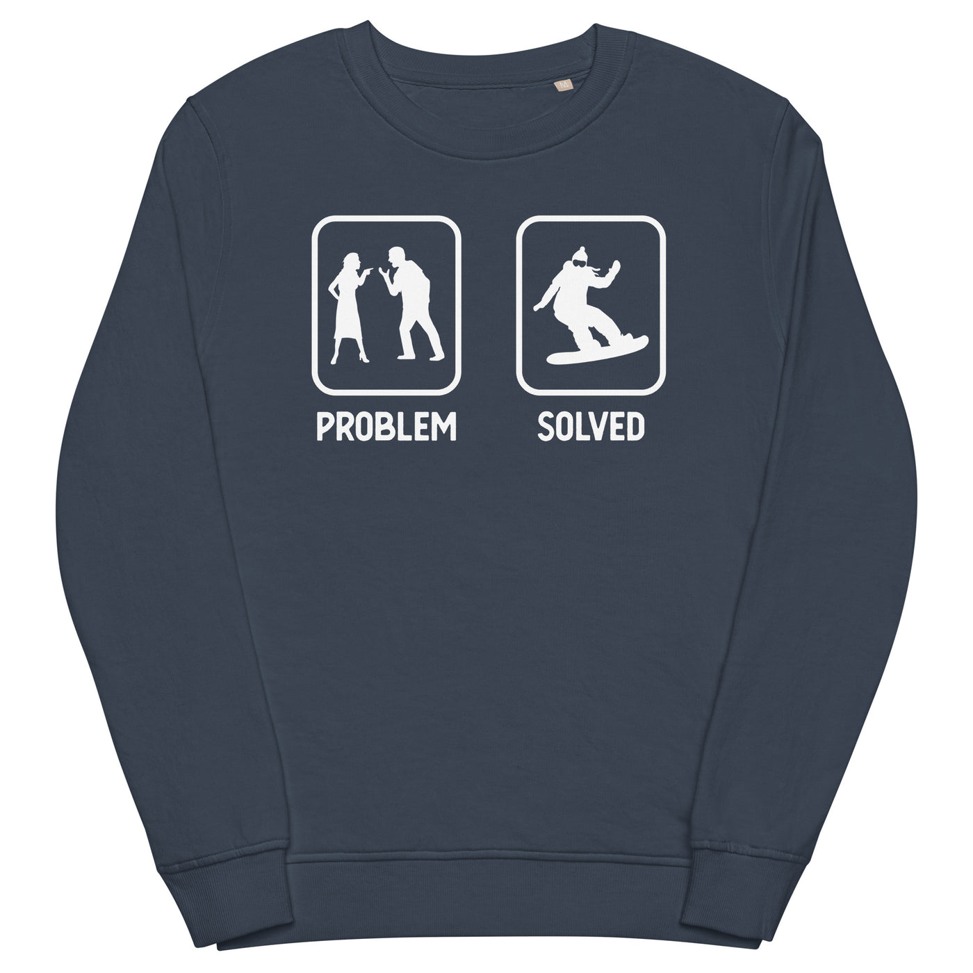 Problem Solved - Frau Snowboarding - Unisex Premium Organic Sweatshirt snowboarden xxx yyy zzz French Navy