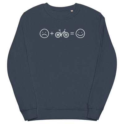 Lächelndes Gesicht und Fahrrad - Unisex Premium Organic Sweatshirt fahrrad xxx yyy zzz French Navy