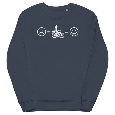 Lächelndes Gesicht und Radfahren - Unisex Premium Organic Sweatshirt fahrrad xxx yyy zzz French Navy