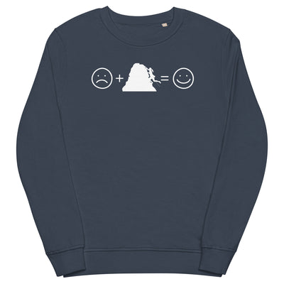 Lächelndes Gesicht und Klettern - Unisex Premium Organic Sweatshirt klettern xxx yyy zzz French Navy