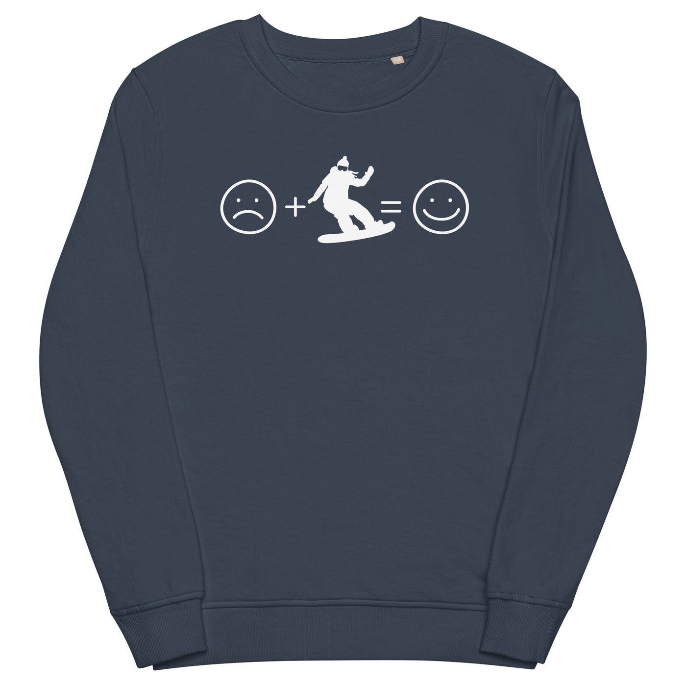 Lächelndes Gesicht und Snowboarding - - Unisex Premium Organic Sweatshirt snowboarden xxx yyy zzz French Navy