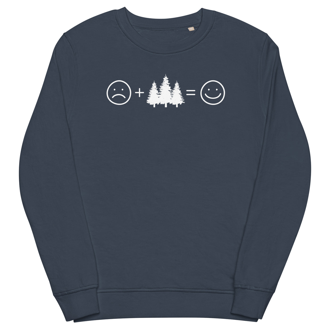 Lächelndes Gesicht und Bäume - - Unisex Premium Organic Sweatshirt camping xxx yyy zzz French Navy