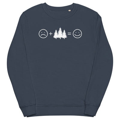 Lächelndes Gesicht und Bäume - - Unisex Premium Organic Sweatshirt camping xxx yyy zzz French Navy