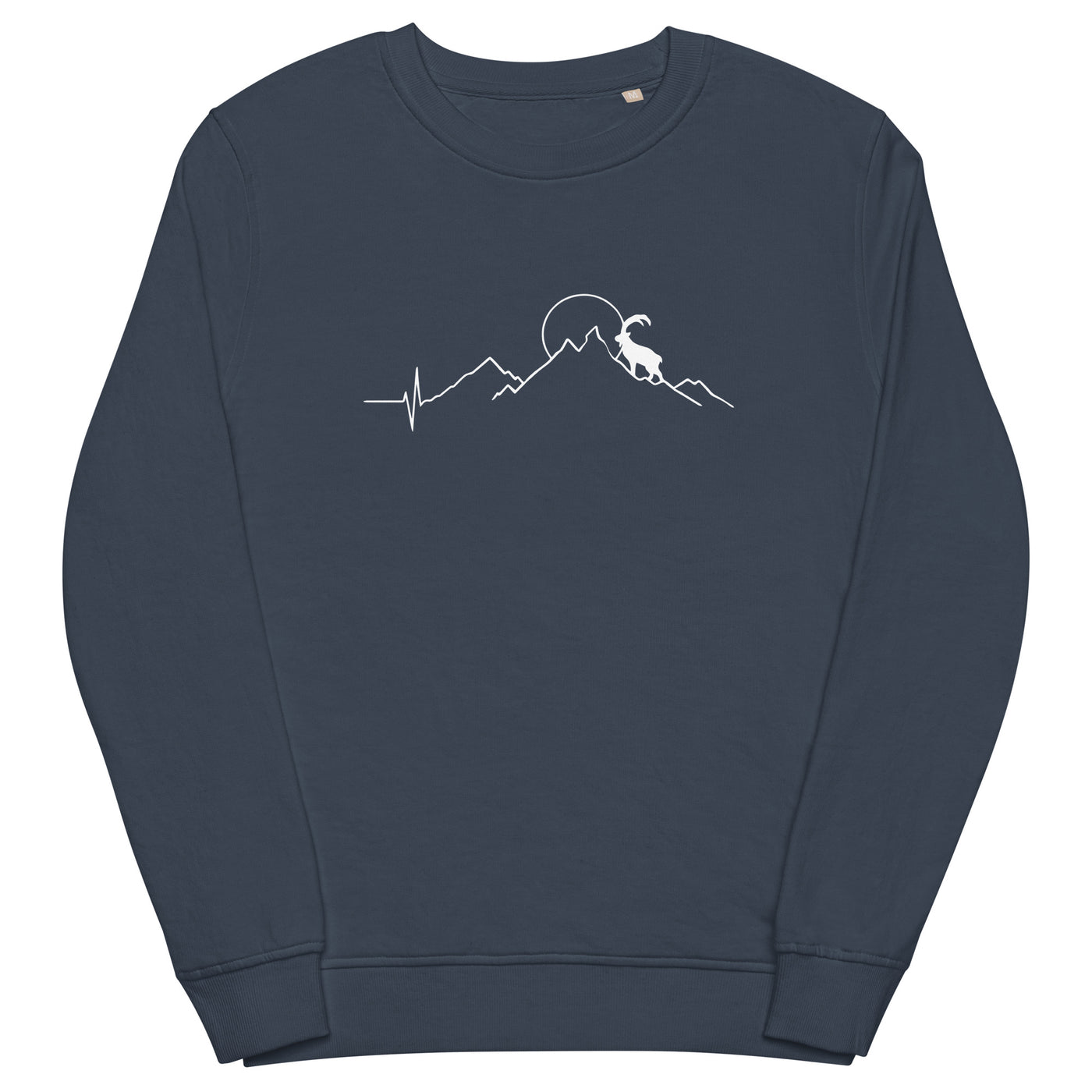 Steinbock_und_Berg_-_(B.W) - Unisex Premium Organic Sweatshirt berge wandern xxx yyy zzz French Navy