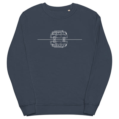 Gerade_Linie_-_Camping_Van_-_(C)_(2) - Unisex Premium Organic Sweatshirt camping xxx yyy zzz French Navy