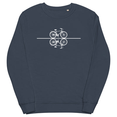 Gerade_Linie_-_Radfahren_-_(F) - Unisex Premium Organic Sweatshirt fahrrad xxx yyy zzz French Navy