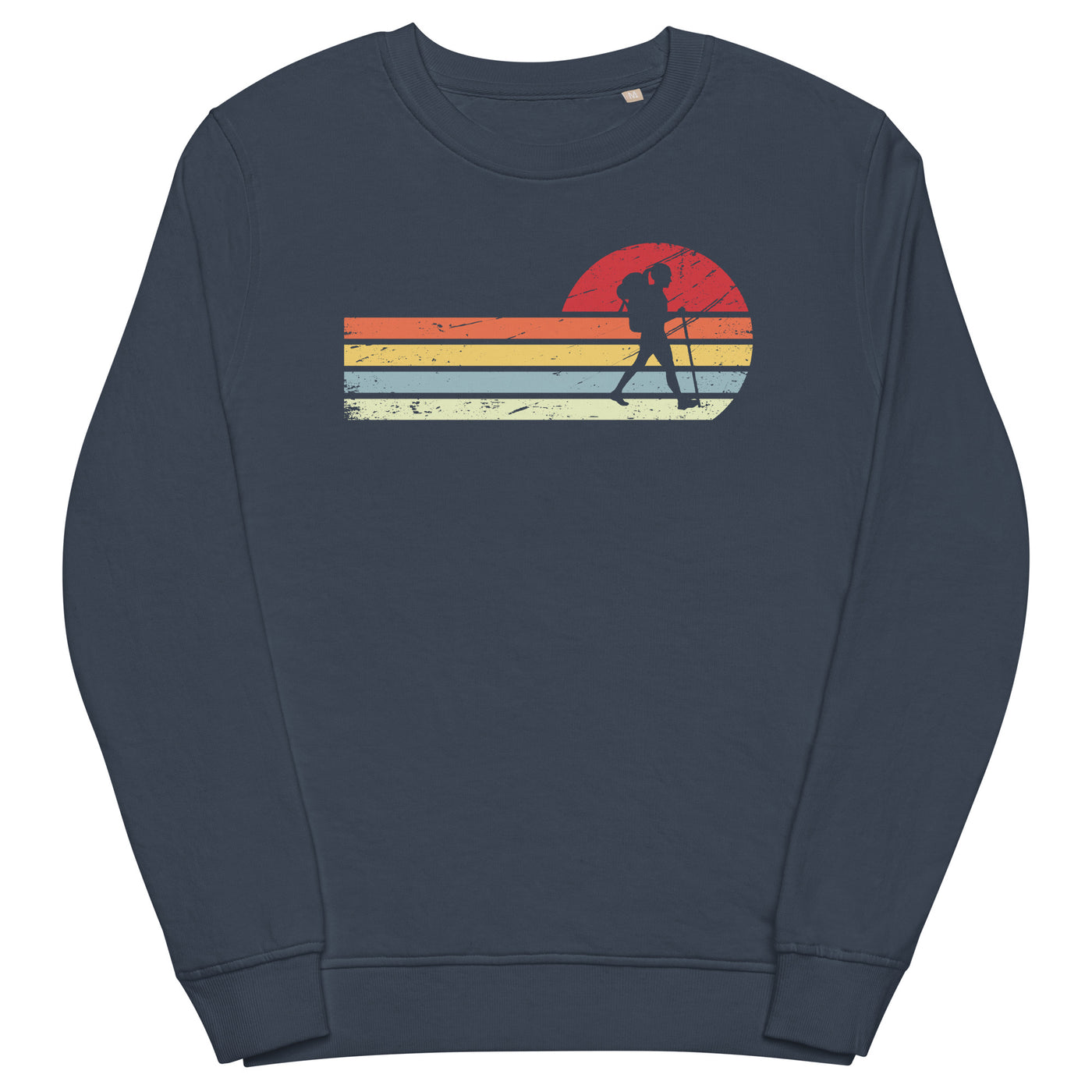 Sonne und Retro Linies - Frau Wandern - Unisex Premium Organic Sweatshirt wandern xxx yyy zzz French Navy