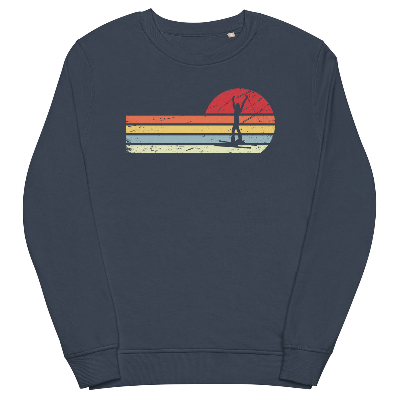 Sonne und Retro Linies - Frau Skifahren - Unisex Premium Organic Sweatshirt klettern ski xxx yyy zzz French Navy