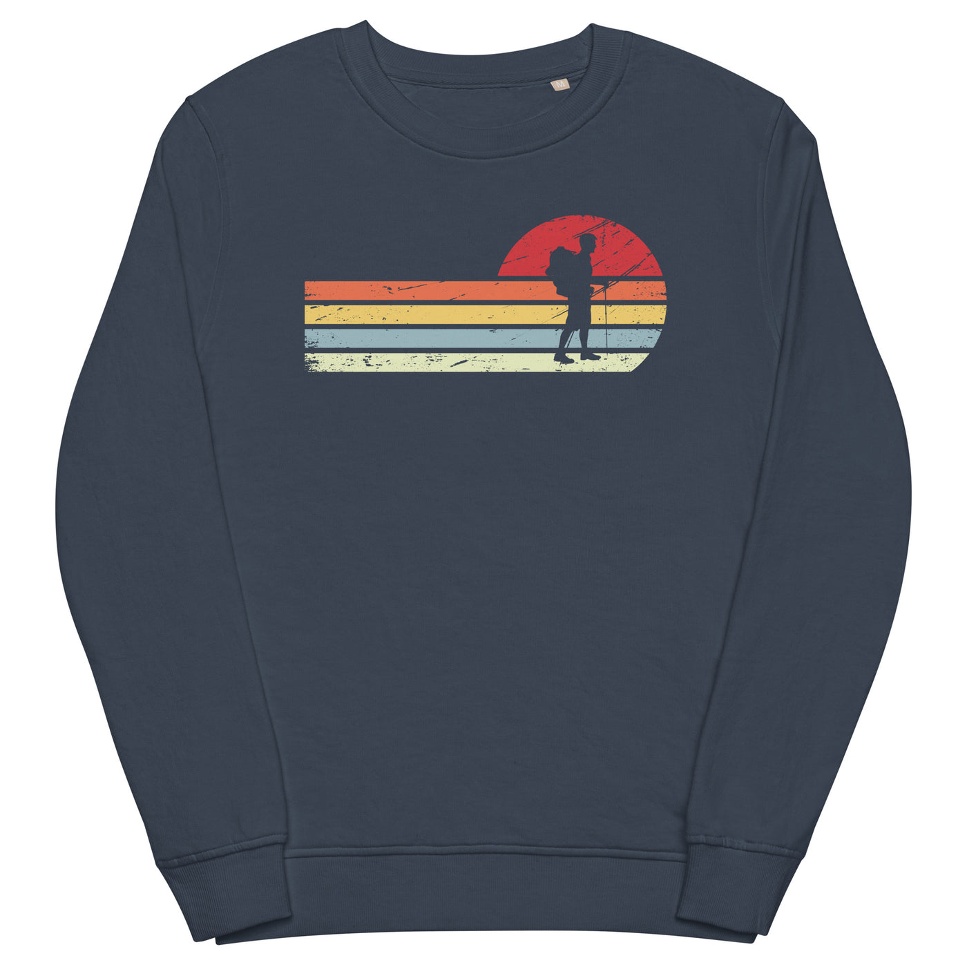 Sonne und Retro Linies - Wandern - Unisex Premium Organic Sweatshirt wandern xxx yyy zzz French Navy