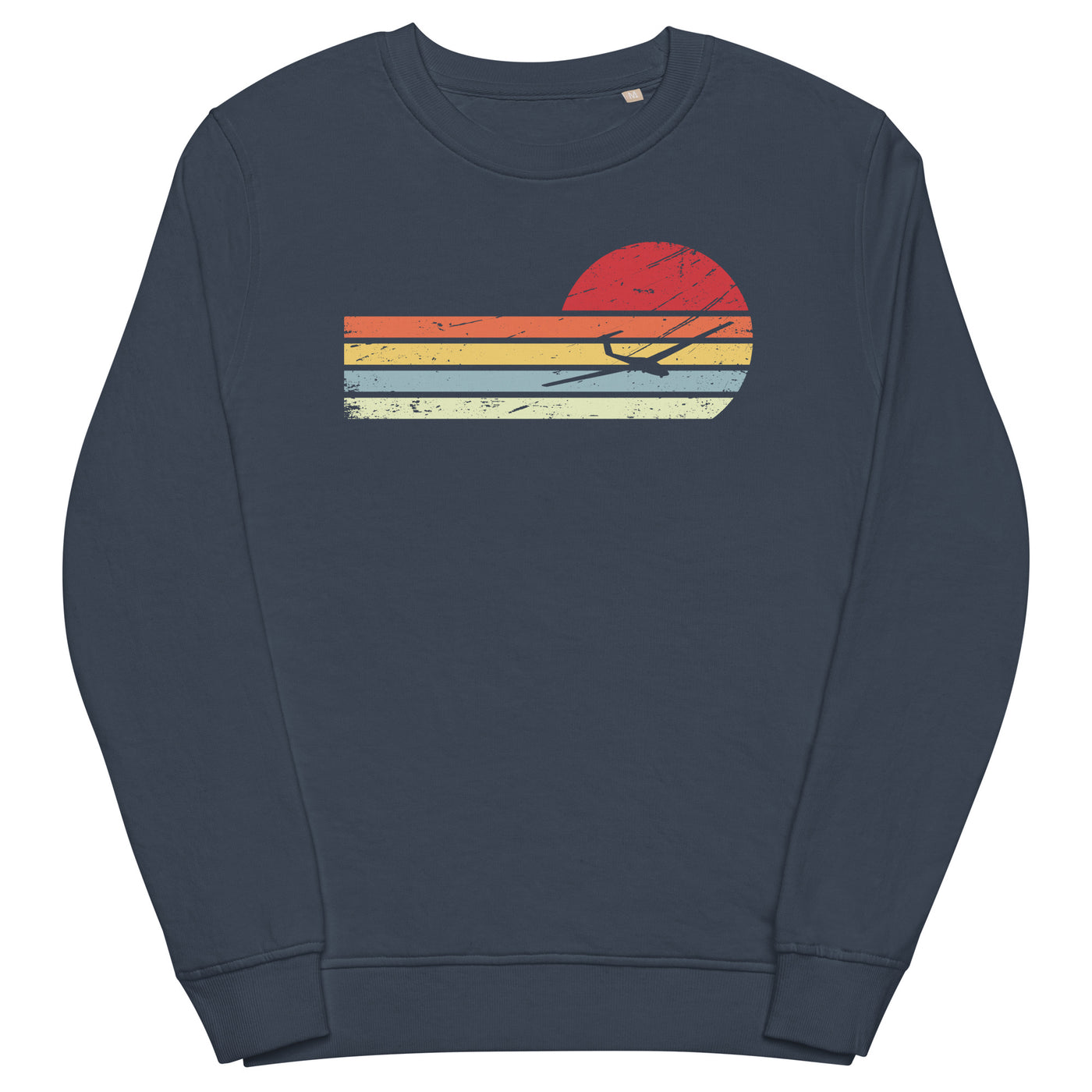 Sonne und Retro Linies - Segelflugzeug - Unisex Premium Organic Sweatshirt berge xxx yyy zzz French Navy