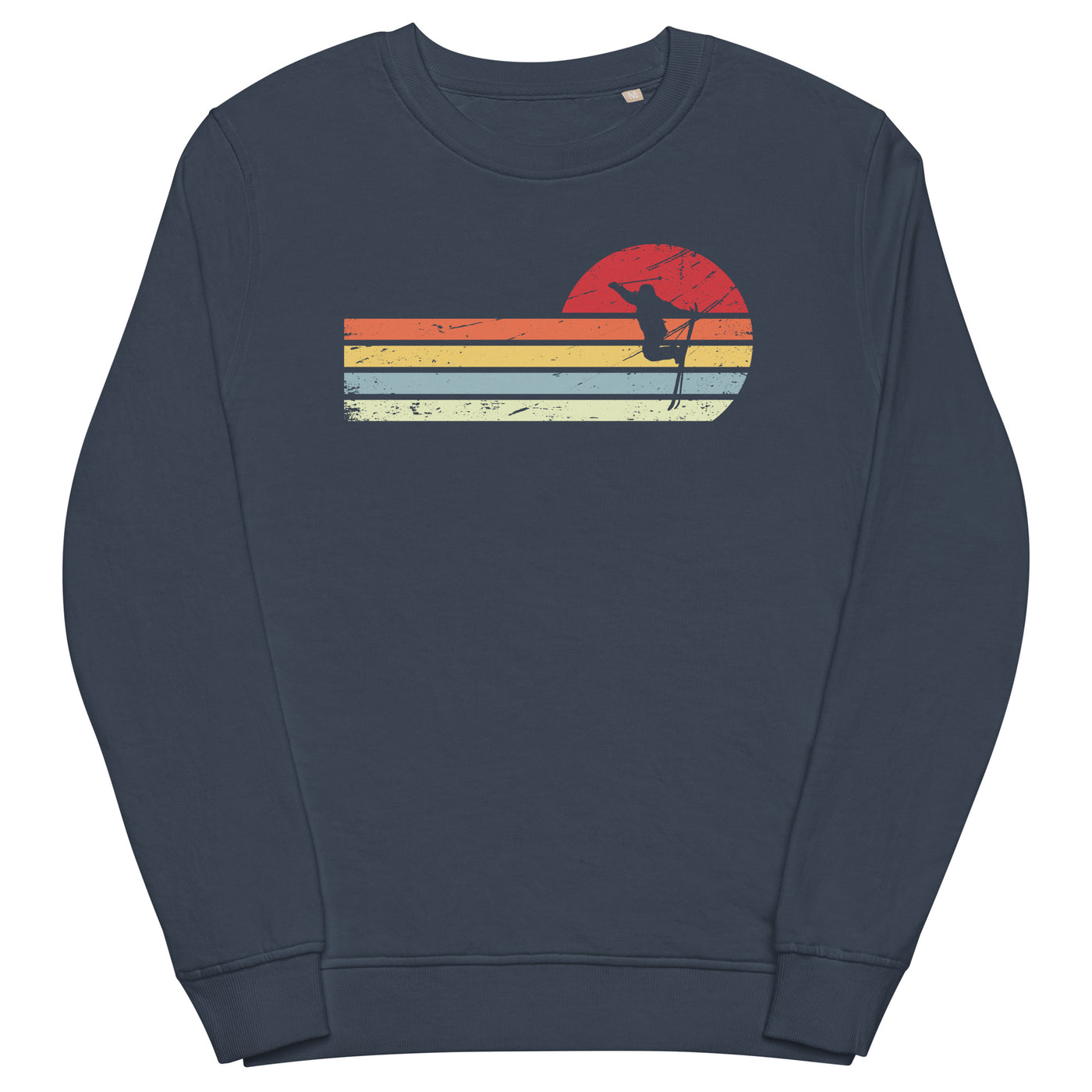 Sonne und Retro Linies - Skifahren - Unisex Premium Organic Sweatshirt klettern ski xxx yyy zzz French Navy