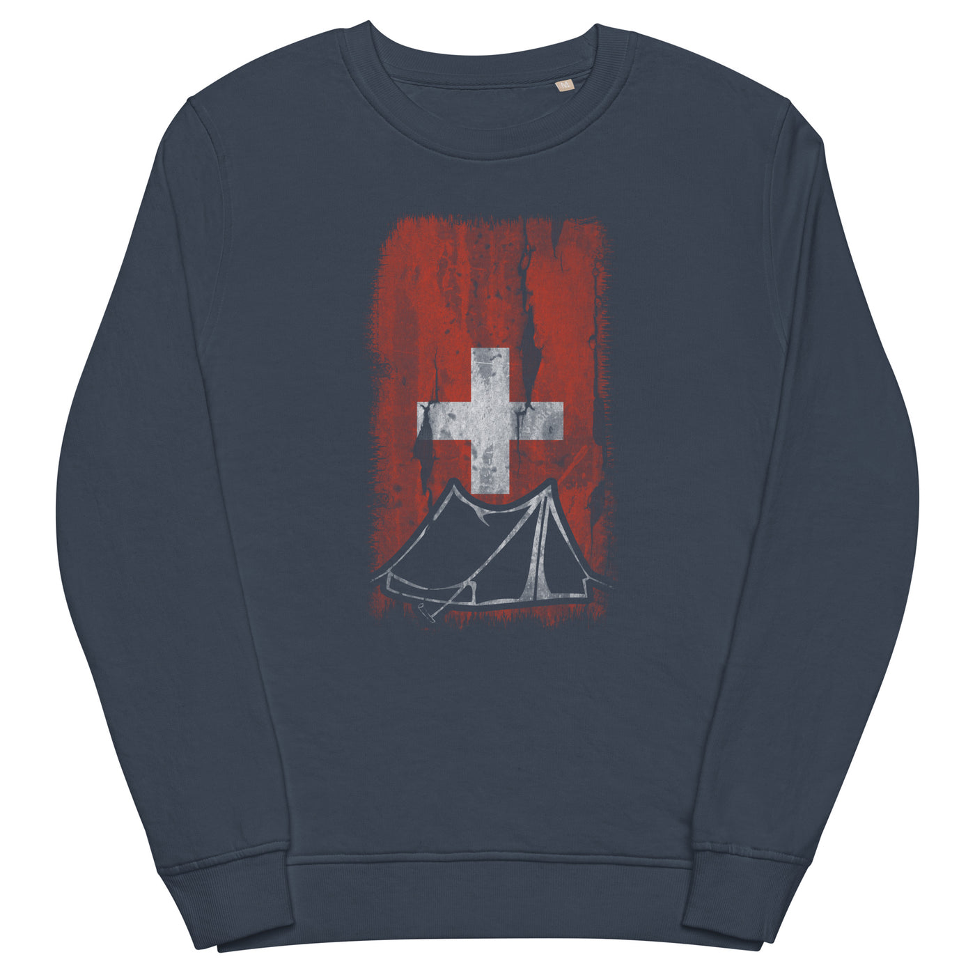 Schweizer Flagge 1 und Camping - Unisex Premium Organic Sweatshirt camping xxx yyy zzz French Navy